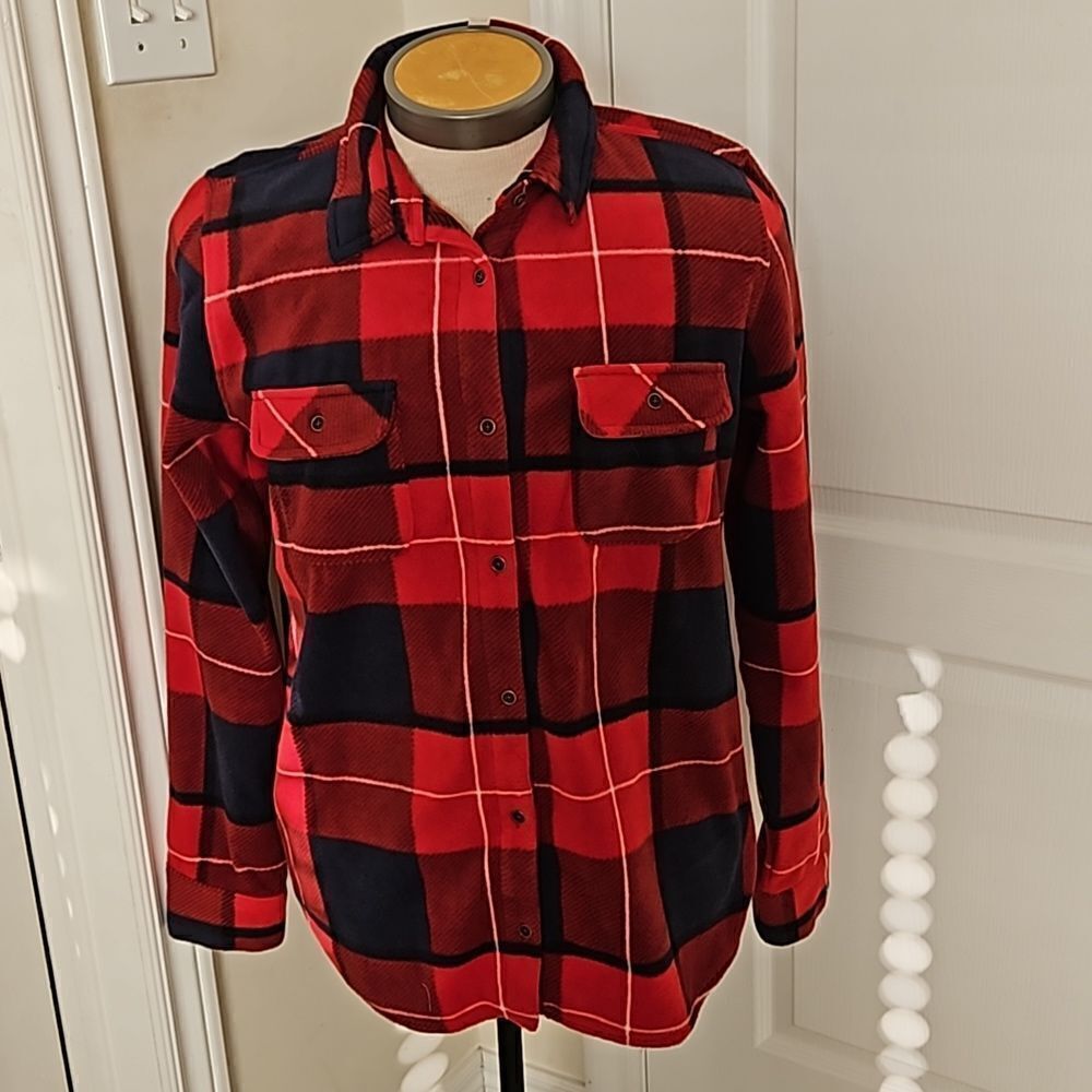 Ripzone Men's Flannel Buffalo Plaid Button-Down Long Sleeves Shirt XL Red/ Blue